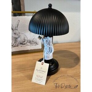 11.5" Fluted Metal Rechargeable Library Table Lamp Black Hearth & Hand Magnolia